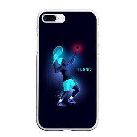 Чехол для iPhone 7Plus/8 Plus матовый с принтом TENNIS NEON в Екатеринбурге, Силикон | Область печати: задняя сторона чехла, без боковых панелей | neon | sport | tennis | неон | неоновый | спорт | спортсмен | теннис