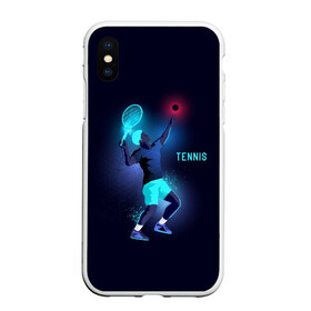Чехол для iPhone XS Max матовый с принтом TENNIS NEON в Екатеринбурге, Силикон | Область печати: задняя сторона чехла, без боковых панелей | neon | sport | tennis | неон | неоновый | спорт | спортсмен | теннис
