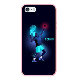 Чехол для iPhone 5/5S матовый с принтом TENNIS NEON в Екатеринбурге, Силикон | Область печати: задняя сторона чехла, без боковых панелей | neon | sport | tennis | неон | неоновый | спорт | спортсмен | теннис