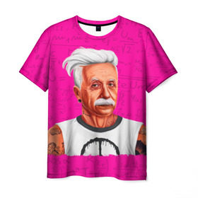 Мужская футболка 3D с принтом Альберт Эйнштейн хипстер в Екатеринбурге, 100% полиэфир | прямой крой, круглый вырез горловины, длина до линии бедер | альберт | большого взрыва | ботаник | доктор наук | зигмунд | инштейн | наколки | нобель | премия | прическа | розовая | тату | татушка | теория | уравнения | усы | физика | формулы | хипстер | эйнштейн