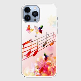 Чехол для iPhone 13 Pro Max с принтом Ноты весна в Екатеринбурге,  |  | music | абстракция | книга | листы | музыка | музыкальный | ноты | произведение | страница | тетрадь