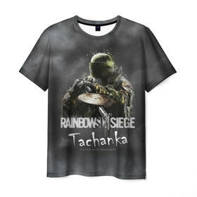 Мужская футболка 3D с принтом Tachanka : Rainbow Six в Екатеринбурге, 100% полиэфир | прямой крой, круглый вырез горловины, длина до линии бедер | gameplay | mozzie | pvp | r6 | r6s | siege | герой | дым | огонь | осада | пламя | радуга | снайпер | сражения | туман | шутер