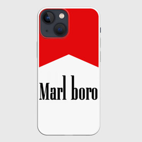 Чехол для iPhone 13 mini с принтом Мальборо в Екатеринбурге,  |  | Тематика изображения на принте: marlboro | мальборо | мода