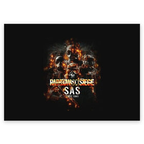 Поздравительная открытка с принтом SAS : Rainbow Six в Екатеринбурге, 100% бумага | плотность бумаги 280 г/м2, матовая, на обратной стороне линовка и место для марки
 | gameplay | mozzie | pvp | r6 | r6s | siege | герой | дым | огонь | осада | пламя | радуга | снайпер | сражения | туман | шутер