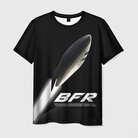 Мужская футболка 3D с принтом BFR (Big Falcon Rocket) в Екатеринбурге, 100% полиэфир | прямой крой, круглый вырез горловины, длина до линии бедер | bfr | big falcon rocket | elon musk | falcon 9 | falcon heavy | spacex | илон маск | космический корабль | космос | ракета