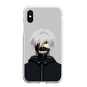 Чехол для iPhone XS Max матовый с принтом Kaneki Ken в маске в Екатеринбурге, Силикон | Область печати: задняя сторона чехла, без боковых панелей | Тематика изображения на принте: ghoul | kaneki | ken | tokyo | гуль | канеки | кен | токийский