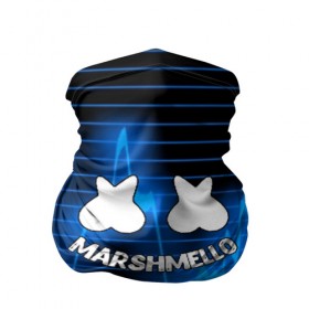 Бандана-труба 3D с принтом Marshmello в Екатеринбурге, 100% полиэстер, ткань с особыми свойствами — Activecool | плотность 150‒180 г/м2; хорошо тянется, но сохраняет форму | christopher comstock | dj | marshmello | music | диджей | клубная музыка | клубняк | крис комсток | логотип | маршмеллоу | музыка