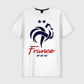 Мужская футболка премиум с принтом Сборная Франции в Екатеринбурге, 92% хлопок, 8% лайкра | приталенный силуэт, круглый вырез ворота, длина до линии бедра, короткий рукав | fff | france | les bleus | les tricolores | сборная франции | сборная франции по футболу | форма | франузская | франузская сборная | франция | французы