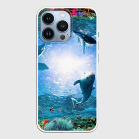 Чехол для iPhone 13 Pro с принтом Дельфины в Екатеринбурге,  |  | fish | аква | аквариум | вода | кораллы | море | океан | ракушки | рыбки | рыбы