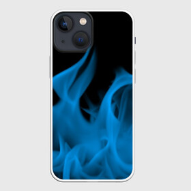 Чехол для iPhone 13 mini с принтом Синий огонь в Екатеринбурге,  |  | fire | flame | in fire | smoke | в огне | дым | огненный | огонь | текстуры