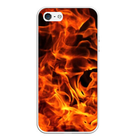 Чехол для iPhone 5/5S матовый с принтом огонь в Екатеринбурге, Силикон | Область печати: задняя сторона чехла, без боковых панелей | fire | flame | in fire | smoke | в огне | дым | огненный | огонь | текстуры