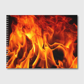 Альбом для рисования с принтом Огонь и дым в Екатеринбурге, 100% бумага
 | матовая бумага, плотность 200 мг. | fire | flame | in fire | smoke | в огне | дым | огненный | огонь | текстуры