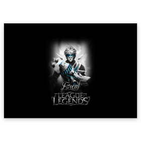 Поздравительная открытка с принтом League of Legends, Ezreal в Екатеринбурге, 100% бумага | плотность бумаги 280 г/м2, матовая, на обратной стороне линовка и место для марки
 | ezreal | league of legends | lol | игры | киберспорт | компьютерные игры | лига легенд | эзреаль