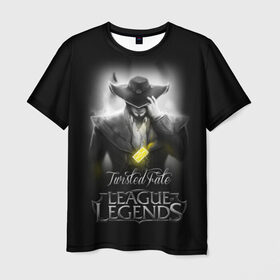 Мужская футболка 3D с принтом League of Legends,Twisted Fate в Екатеринбурге, 100% полиэфир | прямой крой, круглый вырез горловины, длина до линии бедер | league of legends | lol | twisted fate | игры | киберспорт | компьютерные игры | лига легенд | твистед фэйт