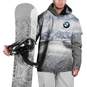 Накидка на куртку 3D с принтом BMW в Екатеринбурге, 100% полиэстер |  | bmw | clouds | ice | mountains | prestige | road | sky | snow | бмв | горы | дорога | лед | небо | облака | престиж | снег