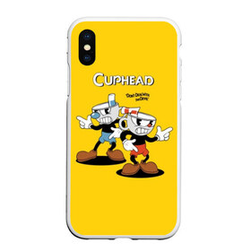 Чехол для iPhone XS Max матовый с принтом Cuphead в Екатеринбурге, Силикон | Область печати: задняя сторона чехла, без боковых панелей | Тематика изображения на принте: cuphead | devil | game | mugman | дьявол | игра | капхед | магмен | цветок | чашка | чашкоголовый