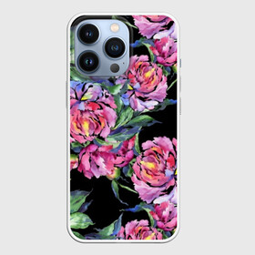 Чехол для iPhone 13 Pro с принтом Розовые пионы в Екатеринбурге,  |  | art | buds | flowers | leaves | painting | peonies | petals | pink | stems | summer | watercolor | акварель | бутоны | живопись | искусство | лепестки | лето | листья | пионы | розовые | цветы