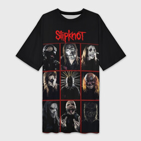 Платье-футболка 3D с принтом Slipknot Alltogether в Екатеринбурге,  |  | Тематика изображения на принте: band | group | metal | rock | slipknot | группа | метал | рок | слипнот
