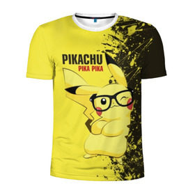 Мужская футболка 3D спортивная с принтом Pikachu Pika Pika в Екатеринбурге, 100% полиэстер с улучшенными характеристиками | приталенный силуэт, круглая горловина, широкие плечи, сужается к линии бедра | pika | pikachu | аниме | детская | детям | игры | молния | мышка | мышь | пика | пикачу | покемон | покемоны