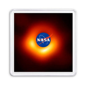 Магнит 55*55 с принтом Черная дыра NASA в Екатеринбурге, Пластик | Размер: 65*65 мм; Размер печати: 55*55 мм | nasa | астрономия | горизонт событий | космос | наса | черная дыра