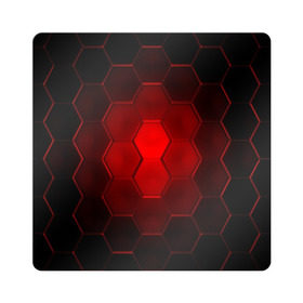 Магнит виниловый Квадрат с принтом СТАЛЬНЫЕ СОТЫ(КРАСНЫЙ) в Екатеринбурге, полимерный материал с магнитным слоем | размер 9*9 см, закругленные углы | Тематика изображения на принте: abstraction | geometry | hexagon | techno | абстракция | броня | геометрия | краски | неон | неоновый | сетка | соты | стальная броня | текстура | шестигранники