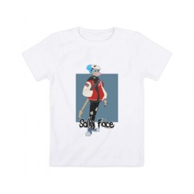 Детская футболка хлопок с принтом Sally Face в Екатеринбурге, 100% хлопок | круглый вырез горловины, полуприлегающий силуэт, длина до линии бедер | 