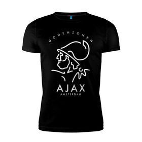 Мужская футболка премиум с принтом Аякс в Екатеринбурге, 92% хлопок, 8% лайкра | приталенный силуэт, круглый вырез ворота, длина до линии бедра, короткий рукав | 