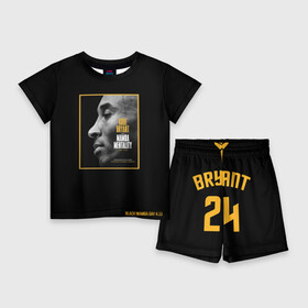 Детский костюм с шортами 3D с принтом Kobe Bryant black mamba в Екатеринбурге,  |  | bryant | jersey | kobe | kobe bryant | lakers | los angeles lakers | mamba | джерси | коби | коби брайант