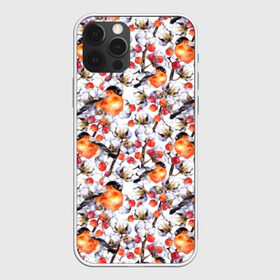 Чехол для iPhone 12 Pro Max с принтом Снегири в Екатеринбурге, Силикон |  | art | berries | bullfinch | cocoons | cotton | nature | painting | plants | red | watercolor | winter birds | акварель | живопись | зимние | искусство | коконы | красные | природа | птицы | растения | снегири | хлопок | ягоды