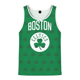 Мужская майка 3D с принтом Boston Celtics в Екатеринбурге, 100% полиэстер | круглая горловина, приталенный силуэт, длина до линии бедра. Пройма и горловина окантованы тонкой бейкой | Тематика изображения на принте: boston | boston celtics | celtics | бостон | бостон селтикс