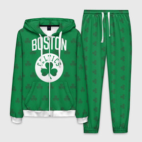 Мужской костюм 3D с принтом Boston Celtics в Екатеринбурге, 100% полиэстер | Манжеты и пояс оформлены тканевой резинкой, двухслойный капюшон со шнурком для регулировки, карманы спереди | Тематика изображения на принте: boston | boston celtics | celtics | бостон | бостон селтикс