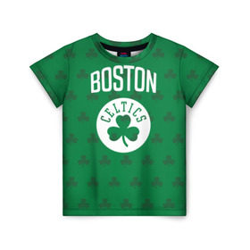 Детская футболка 3D с принтом Boston Celtics в Екатеринбурге, 100% гипоаллергенный полиэфир | прямой крой, круглый вырез горловины, длина до линии бедер, чуть спущенное плечо, ткань немного тянется | boston | boston celtics | celtics | бостон | бостон селтикс