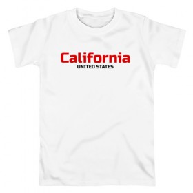 Мужская футболка хлопок с принтом USA - California в Екатеринбурге, 100% хлопок | прямой крой, круглый вырез горловины, длина до линии бедер, слегка спущенное плечо. | america | california | california city | california republic | usa | америка | калифорния | соединенные штаты | сша | штат