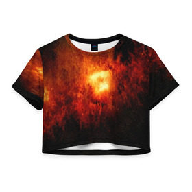 Женская футболка Cropp-top с принтом Черная дыра в Екатеринбурге, 100% полиэстер | круглая горловина, длина футболки до линии талии, рукава с отворотами | galaxy | nebula | space | star | абстракция | вселенная | галактика | звезда | звезды | космический | планеты
