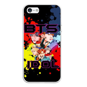 Чехол для iPhone 5/5S матовый с принтом BTS Pop art в Екатеринбурге, Силикон | Область печати: задняя сторона чехла, без боковых панелей | bangtan | boy | j hope | jimin | jin | jungkook | korea | luv | rm | suga | v | with | бтс | кей | поп