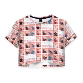 Женская футболка Cropp-top с принтом BTS Pop art в Екатеринбурге, 100% полиэстер | круглая горловина, длина футболки до линии талии, рукава с отворотами | bangtan | boy | j hope | jimin | jin | jungkook | korea | luv | rm | suga | v | with | бтс | кей | поп