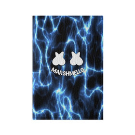 Обложка для паспорта матовая кожа с принтом Marshmello в Екатеринбурге, натуральная матовая кожа | размер 19,3 х 13,7 см; прозрачные пластиковые крепления | christopher comstock | dj | marshmello | music | диджей | клубная музыка | клубняк | крис комсток | логотип | маршмеллоу | музыка