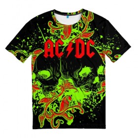 Мужская футболка 3D с принтом AC/DC в Екатеринбурге, 100% полиэфир | прямой крой, круглый вырез горловины, длина до линии бедер | ac dc | acdc | back in black | columbia | epic | force | guitar | pop | rock | vevo | ангус | блюз | рок | хард | янг