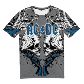 Мужская футболка 3D с принтом AC/DC в Екатеринбурге, 100% полиэфир | прямой крой, круглый вырез горловины, длина до линии бедер | ac dc | acdc | back in black | columbia | epic | force | guitar | pop | rock | vevo | ангус | блюз | рок | хард | янг