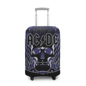 Чехол для чемодана 3D с принтом AC/DC в Екатеринбурге, 86% полиэфир, 14% спандекс | двустороннее нанесение принта, прорези для ручек и колес | ac dc | acdc | back in black | columbia | epic | force | guitar | pop | rock | vevo | ангус | блюз | рок | хард | янг