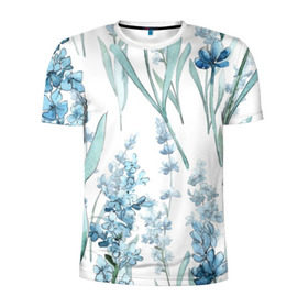 Мужская футболка 3D спортивная с принтом Полевые цветы в Екатеринбурге, 100% полиэстер с улучшенными характеристиками | приталенный силуэт, круглая горловина, широкие плечи, сужается к линии бедра | акварель | мода | стиль | цветочки | цветы