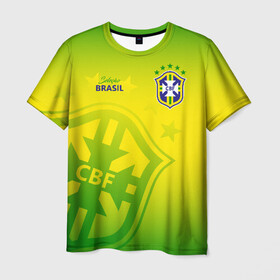 Мужская футболка 3D с принтом Бразилия в Екатеринбурге, 100% полиэфир | прямой крой, круглый вырез горловины, длина до линии бедер | brasil | brazil | бразилия | бразильская сборная | сборная бразилии | сборная бразилии по футболу | сборные | форма | футбол | футбольные сборные | чемпионат мира