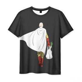 Мужская футболка 3D с принтом Saitama в Екатеринбурге, 100% полиэфир | прямой крой, круглый вырез горловины, длина до линии бедер | hero | man | one | one punch | punch | punch man | saitama | super | superhero | ванпанчмен | герой | сайтама | супер | супергерой