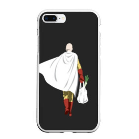 Чехол для iPhone 7Plus/8 Plus матовый с принтом Saitama в Екатеринбурге, Силикон | Область печати: задняя сторона чехла, без боковых панелей | hero | man | one | one punch | punch | punch man | saitama | super | superhero | ванпанчмен | герой | сайтама | супер | супергерой