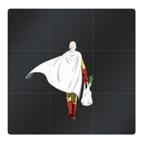 Магнитный плакат 3Х3 с принтом Saitama в Екатеринбурге, Полимерный материал с магнитным слоем | 9 деталей размером 9*9 см | hero | man | one | one punch | punch | punch man | saitama | super | superhero | ванпанчмен | герой | сайтама | супер | супергерой