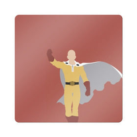 Магнит виниловый Квадрат с принтом Saitama в Екатеринбурге, полимерный материал с магнитным слоем | размер 9*9 см, закругленные углы | hero | man | one | one punch | punch | punch man | saitama | super | superhero | ванпанчмен | герой | сайтама | супер | супергерой