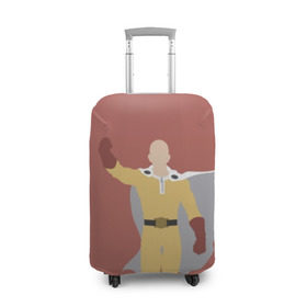 Чехол для чемодана 3D с принтом Saitama в Екатеринбурге, 86% полиэфир, 14% спандекс | двустороннее нанесение принта, прорези для ручек и колес | hero | man | one | one punch | punch | punch man | saitama | super | superhero | ванпанчмен | герой | сайтама | супер | супергерой