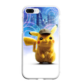 Чехол для iPhone 7Plus/8 Plus матовый с принтом Pikachu Detective в Екатеринбурге, Силикон | Область печати: задняя сторона чехла, без боковых панелей | anime | game | nintendo | pikachu | pokemon | аниме | детектив | игра | кино | пикачу | покемон | эш кетчум