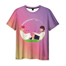 Мужская футболка 3D с принтом BTS в Екатеринбурге, 100% полиэфир | прямой крой, круглый вырез горловины, длина до линии бедер | bts | jimin | jin | jungkook | k pop | kim taehyung | korean | suga | бтс | джонгук | ким сокчин | ким тэ хён | корейский поп | корея | мин юнги | пак | суга | чимин | чон
