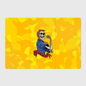 Магнитный плакат 3Х2 с принтом We can do it в Екатеринбурге, Полимерный материал с магнитным слоем | 6 деталей размером 9*9 см | fist | grin | jaw | kerchief | motto | retro | skeleton | skull | slogan | девиз | косынка | кулак | оскал | ретро | скелет | слоган | череп